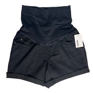 Sonoma Maternity Shorts Womens Size 8 Black New Full-Coverage Belly Panel